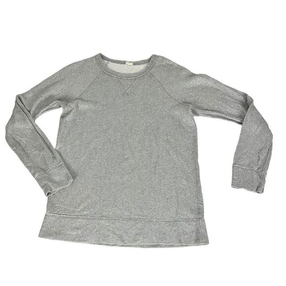 J. Crew Womens Medium Crewneck Silver Shimmer Sweatshirt - Picture 1 of 7